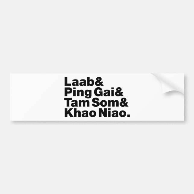 Laotian Street Food Bumper Sticker (Front)