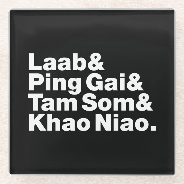 Laotian Street Food Glass Coaster (Front)