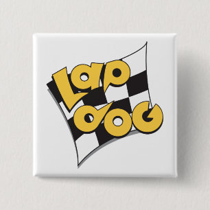Lap Dog Flag - auto racing fan's button