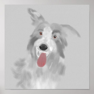 lap dog portrait poster