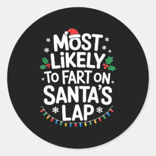 Lap Family Matching Christmas Outfit Classic Round Sticker