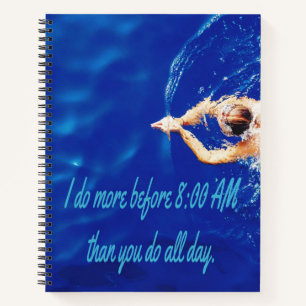 Lap Swimming Swim Team Motivational Inspirational Notebook