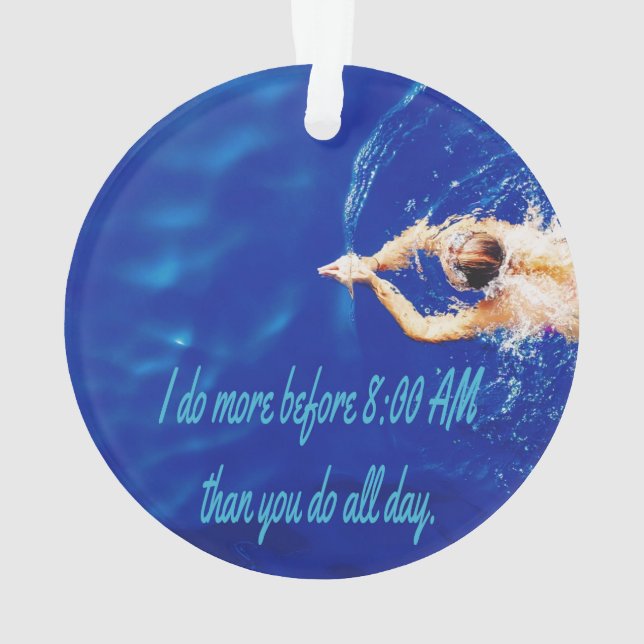 Lap Swimming Swim Team Motivational Inspirational Ornament (Back)