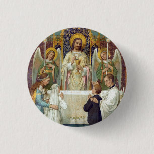 Lapel Pin: Halt In Awe 1 Inch Round Button