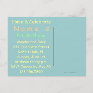 Lapin à Alice au pays des merveilles ~ Carte posta