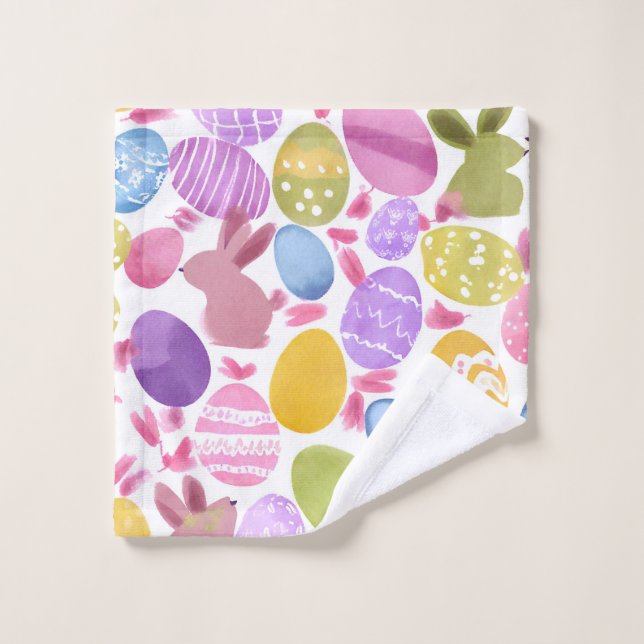 lapin avec oeufs de pâques (Gant de toilette)