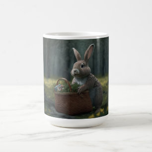 Lapin avec panier dans la Mug de Bois