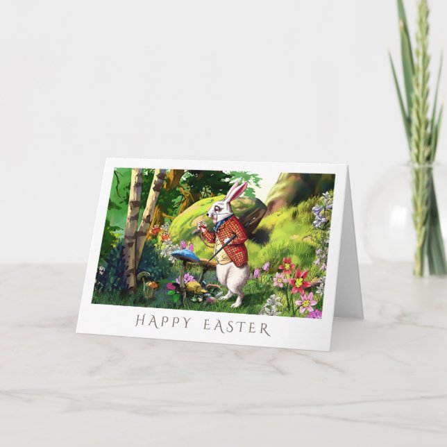 Lapin blanc | Cartes de Pâques "Alice au pays des  (Devant)