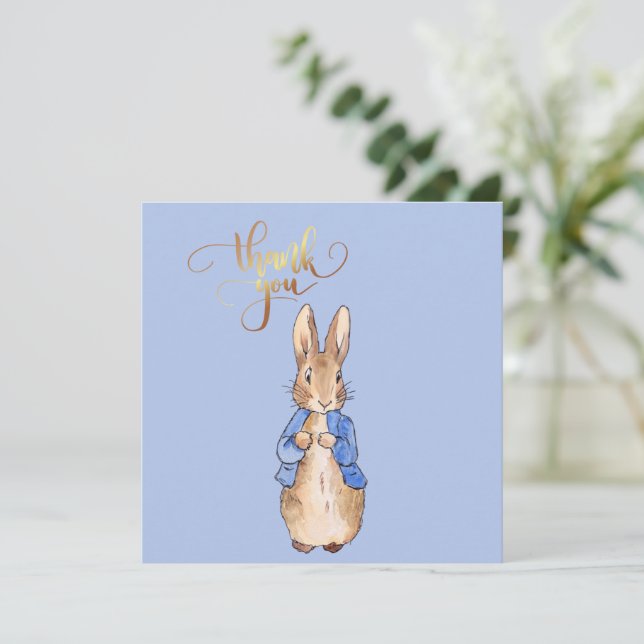 Lapin classique en veste bleue Merci (Debout devant)