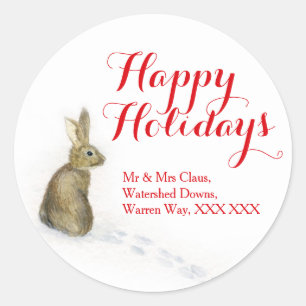 Lapin dans les étiquettes de cadeau d'adresse de