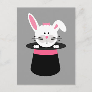 Lapin dans l'invitation magique de carte postale
