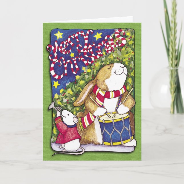 Lapin de batteur, carte de Noël (Devant)