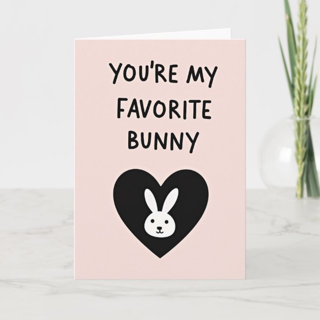 Lapin de cœur Carte préférée (Devant)