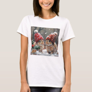 Lapin de Noël Mignon Tshirt pour Femmes Fêtes de f