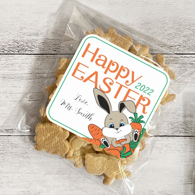 Lapin de Pâques avec Carottes Sticker Cadeau & Éti (Créateur téléchargé)