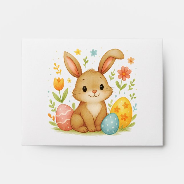 Lapin de Pâques avec Enveloppe d'Oeufs (Devant)