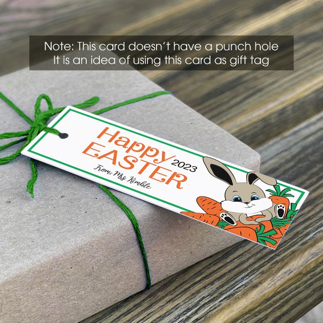 Lapin de Pâques avec étiquette Carottes (1x3 pouce (Créateur téléchargé)