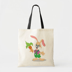 Lapin de Pâques avec le sac fourre-tout à carotte