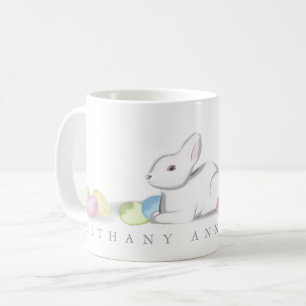 Lapin de Pâques avec oeufs Blanc 11 oz Mug classiq