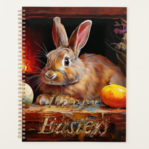Lapin de Pâques avec oeufs de Pâques Joyeux Pâques