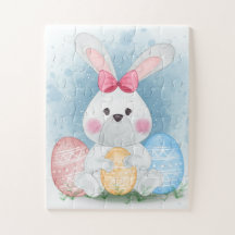 Lapin de Pâques avec Puzzle Oeufs de Pâques (30 os