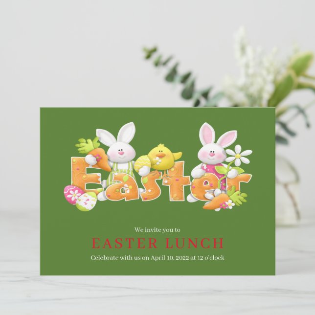 lapin de Pâques avec texte drôle Cartes de voeux (Debout devant)