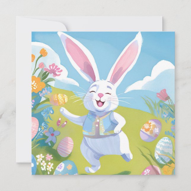 Lapin de Pâques | Carte Fleur sauvage Pâques migno (Devant)