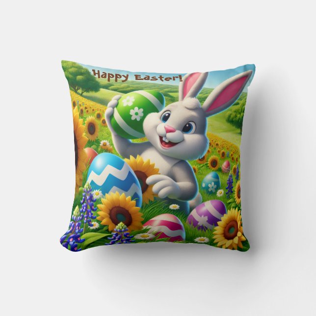 Lapin de Pâques Coussin de Lancement (Recto)