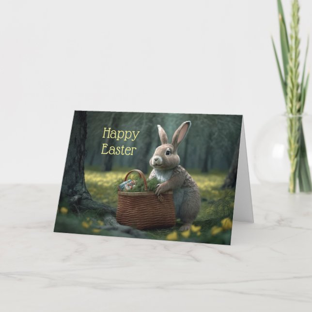 Lapin de Pâques dans les Bois Carte de Pâques (Devant)