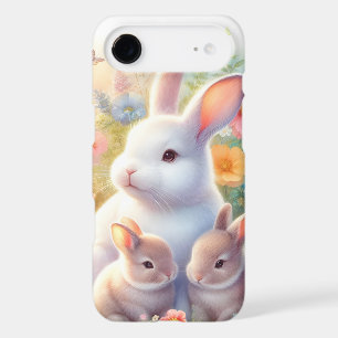Lapin de Pâques de printemps Famille Fleur Jardin
