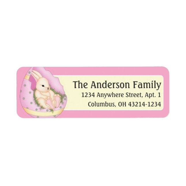 Lapin de Pâques en Étiquettes de adresse d'Oeufs d (Devant)