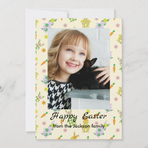 Lapin de Pâques heureux avec photo Carte de vacanc
