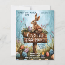 Lapin de Pâques - Invitation à la chasse aux oeufs
