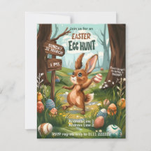 Lapin de Pâques - Invitation à la chasse aux oeufs