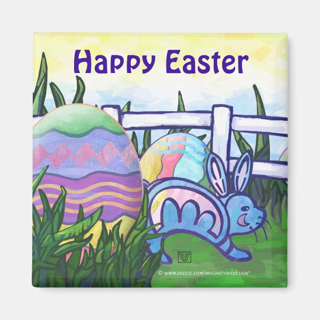 Lapin de Pâques Joyeux Aimant de Pâques (Devant)