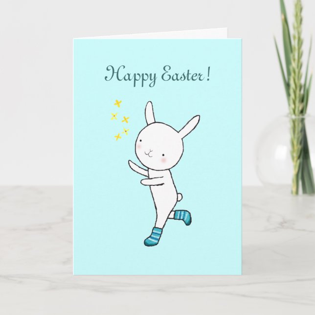 Lapin de Pâques lapin mignonne Bonne Carte de Pâqu (Devant)