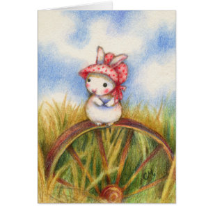 Lapin de prairie - carte animale mignonne d'art