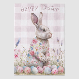 Lapin de printemps de Pâques en papier de soie