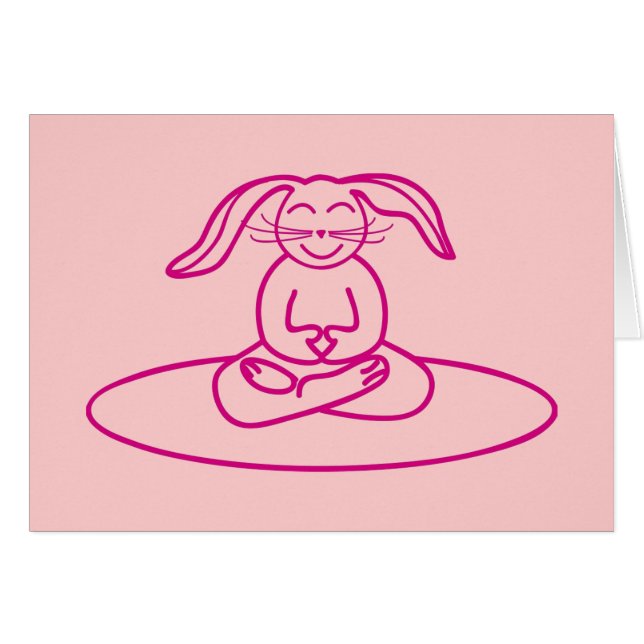 Lapin de yoga - carte rose (Devant horizontal)