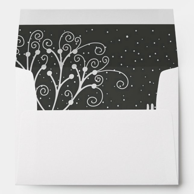 Lapin d'hiver Joyuses Fêtes de Noël Enveloppe (Dos (Bas))