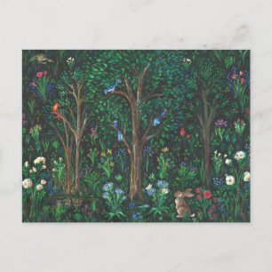 "Lapin en Forêt." Carte postale (peinture complète