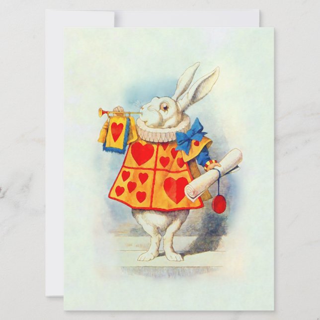 Lapin en invitation de ~ du pays des merveilles (Devant)