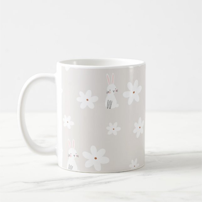 Lapin et Mug Floral (Gauche)