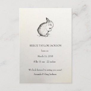Lapin Faire-part de naissance, Classique, Traditio