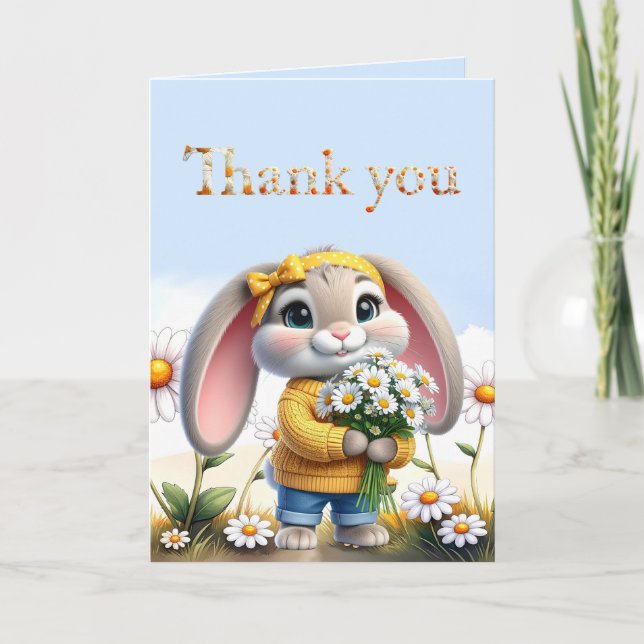 Lapin féminin nœud à pois Merci (Devant)