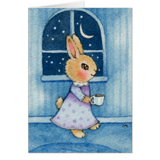 Lapin heure du coucher - art mignon de lapin
