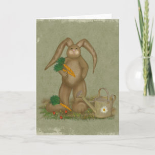 "Lapin Jardin" - Pâques - Printemps - Carte de voe
