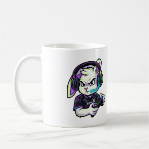 Lapin Joueur Mignon avec Casque Audio - Mug de Jeu