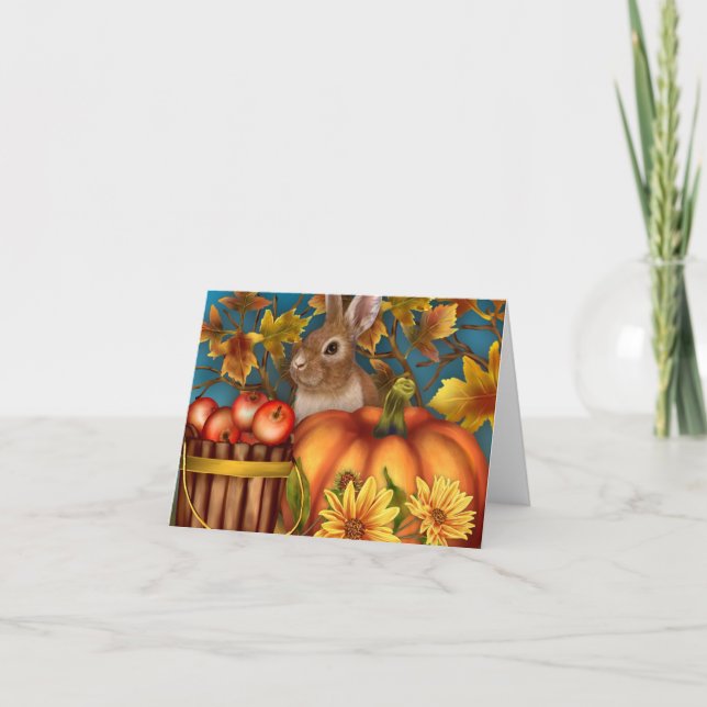 Lapin Lapin Carte pour notes Automne (Devant)