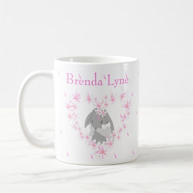 Lapin Lapin Fille Café Rose Mug (Gauche)